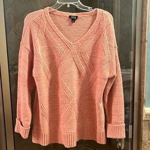 A.N.A Medium V-Neck sweater in good condition. Color is between coral/lt pink
